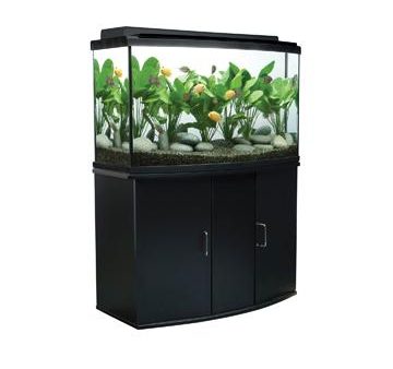 Meuble pour aquarium équipé (45 à devant arrondi), 170 L (45 gal US), noir Cheap