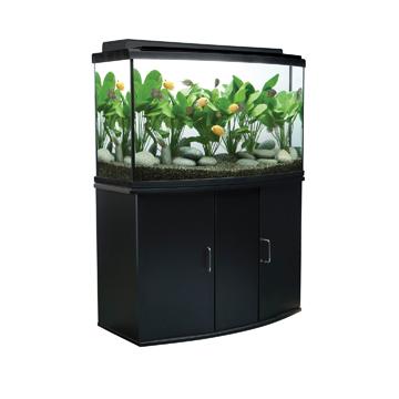 Meuble pour aquarium équipé (45 à devant arrondi), 170 L (45 gal US), noir Cheap