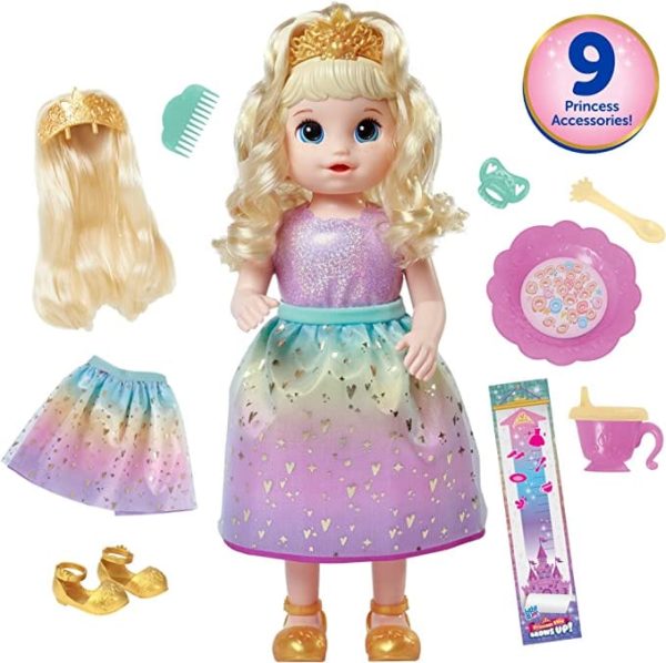 GTBW Baby Alive Princess Ellie Grows Up: This Baby Alive doll starts at 14 inches (37 cm) and slowly grows by rocking her and using her nurturing accessories - HASBRO-F523 on Sale