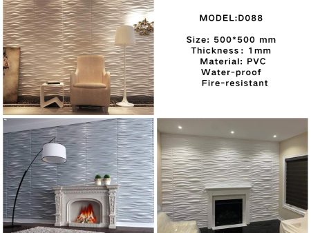 Mega Luxe Paintable 3D Texture PVC Wall Panels (19.7 x 19.7In.) - Decorative, waterproof, flame resistant, sturdy, interior decoration to add both aesthetics and functionality to your home and offices - D088 Online Hot Sale