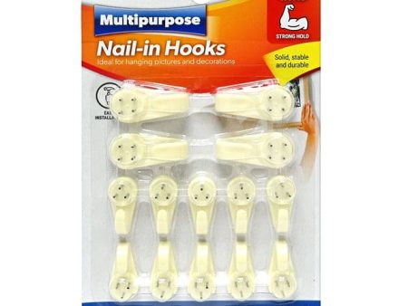 Multipurpose Nail- In- hooks Assocated Size 14 Pieces in pack, Ideal for hanging Pictures and Decorations - HY0052 Online now