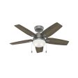 Hunter Fan Matte Ceiling Fan.Keep your spaces fresh and pleasant with this 112 cm   44  5-blade ceiling fan with LED lighting.-464038 For Sale