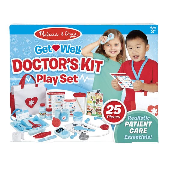 MELISSA & DOUG  Get Well Doctor: Kids three and older can pretend to check temperature, heartbeat, blood pressure, eyesight, hearing, and more - M&D-8569 Online Sale