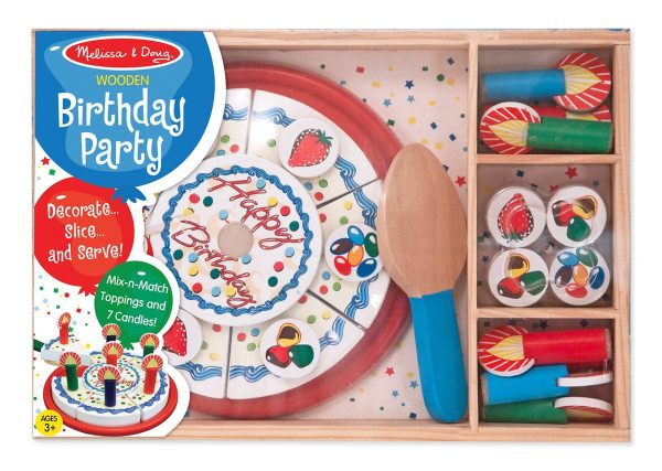 MELISSA & DOUG Birthday Cake Wooden: All 34 pieces store neatly in the wooden box until the next celebration - M&D-511 Discount