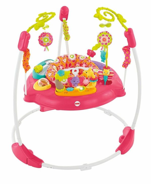 FISHER-PRICE Jumperoo Pink Petals: There’s so much for baby to discover with sweet animal friends on this Jumperoo® — music, lights and exciting sounds reward baby with every jump - DJC81 For Discount