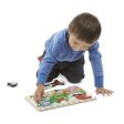 MELISSA & DOUG  Puzzle Chunky Farm: seven easy-grasp, chunky farm animals and a barn. Each piece has a full-color, matching picture underneath - 3723 Online Sale