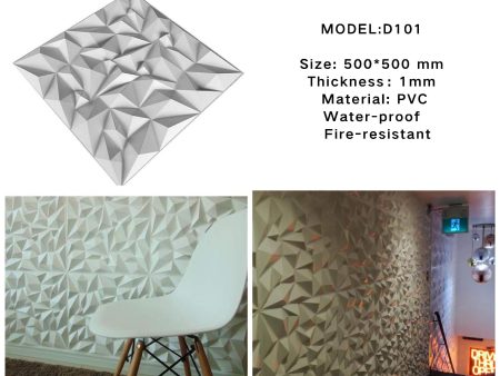 Mega Luxe Paintable 3D Texture PVC Wall Panels (19.7 x 19.7In.) - Decorative, waterproof, flame resistant, sturdy, interior decoration to add both aesthetics and functionality to your home and offices - D101 Online