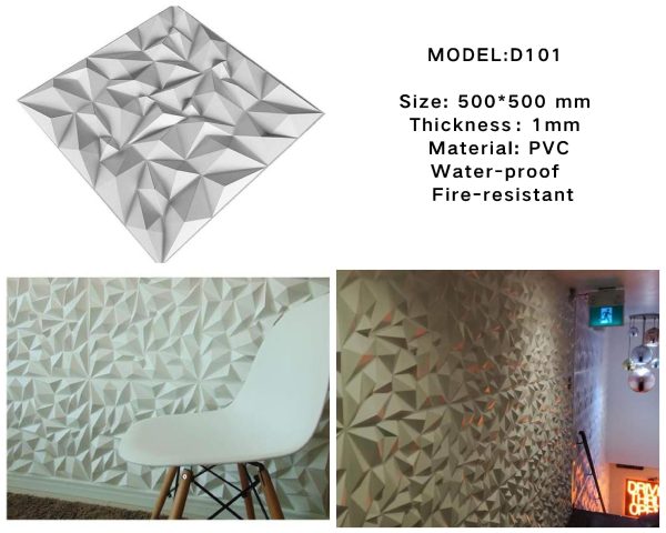 Mega Luxe Paintable 3D Texture PVC Wall Panels (19.7 x 19.7In.) - Decorative, waterproof, flame resistant, sturdy, interior decoration to add both aesthetics and functionality to your home and offices - D101 Online