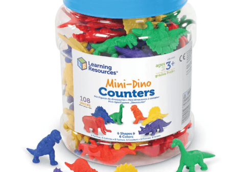 LEARNING RESOURCES  Mini Dino Counters 108 pieces: These prehistoric creatures make perfect party favors for your dinosaur loving kids - LER0710 For Sale