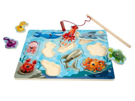 MELISSA & DOUG  Fishing Magnetic Puzzle Game: The ultimate catch-and-release fishing program, this magnetic wooden puzzle game features aquatic animal artwork - 3778 Online Sale