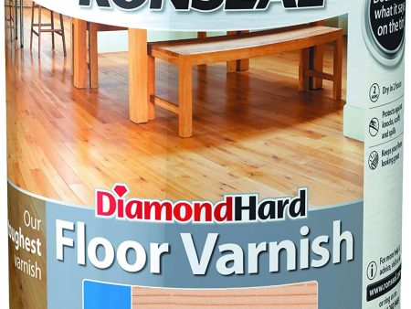 Ronseal Diamond Hard Floor Varnish (Clear Satin) Protects against every day Knocks, Scuffs and Spills 2.5 Litres - 32583 Cheap