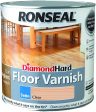 Ronseal Diamond Hard Floor Varnish (Clear Satin) Protects against every day Knocks, Scuffs and Spills 2.5 Litres - 32583 Cheap