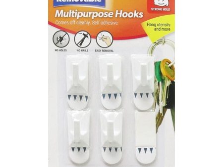 Removable Multipurpose Hooks  5PK Suitable For Use on tile, glass, stainless Steel and finished wood surfaces- HY0084 Cheap