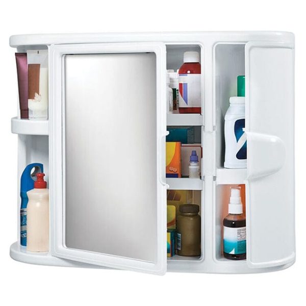 Rimax Bathroom Wall Cabinet White  Beige 23.5 x 7.6 x 18.3  - 20010030 Online