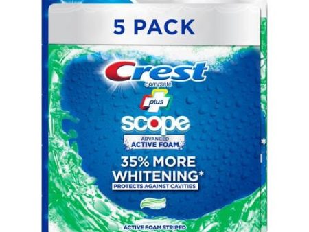 Crest Complete plus Scope Toothpaste 5 Units   8.2 oz   232 g  has all the benefits of Crest toothpaste with the addition of scope freshness. Helps fight bad breath germs to leave breath fresher up to 7 times-441360 For Sale