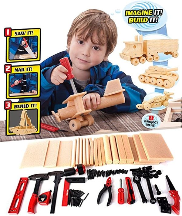 BCD Deluxe Workshop: DIY deluxe workshop is an awesome first project kit for kids (90 piece set) - BCD-8855A Supply