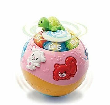 VTECH  Crawl & Learn Bright Lights Ball (Pink): Ball rolls on its own! This sweet baby toy has a built-in motor that moves the ball - 80-184953 For Sale