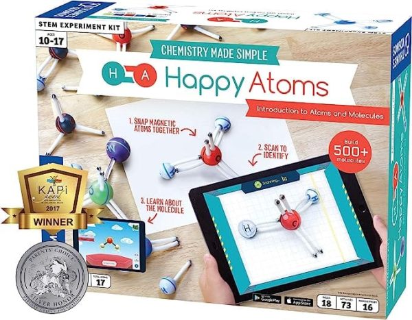 THAMES & KOSMOS  Happy Atoms Introductory Set: Build, scan, and identify molecules: the simplest way to learn about atoms, bonding, and chemistry - 585002 Cheap