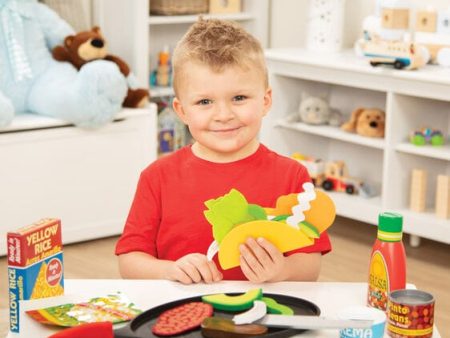 MELISSA & DOUG  Fill & Fold Taco & Tortilla Set: Create pretend play tacos, burritos, fajitas, and more - M&D-9370 Supply