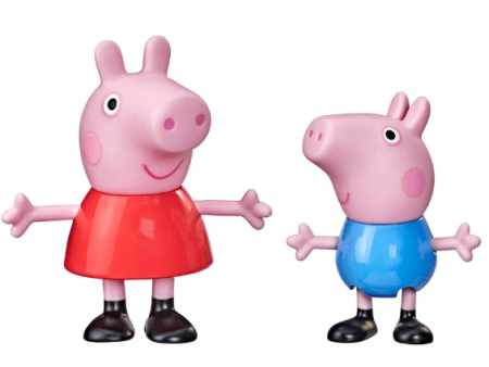 HASBRO  Peppa Pig & George Figurine: They have articulated heads, arms and legs so kids can act out their favorite scenes from the famous Peppa Pig cartoon - F3656 Sale