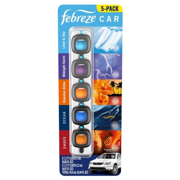 Febreze Car Air Freshener 5 Units-483916-0030772133132 Supply