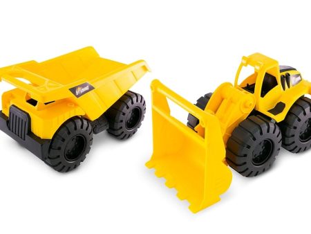 NIKKO  Building Machines Assorted 10  2 pack: his push-powered 10-inch vehicle set has super cool styling - 30070 Online Hot Sale