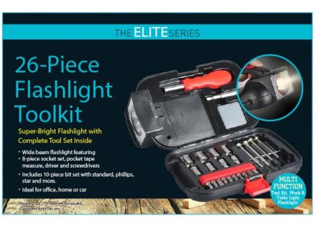 The Elite Series 26 Piece Flashlight Toolkit, Ideal for Home, Office or Car Use. Great for Emergencies  and Small Household Repairs- 10002411 Online