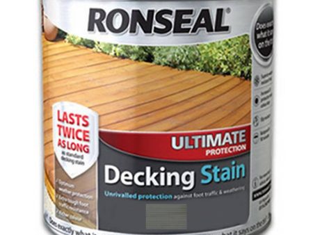 Ronseal Ultimate Decking Stain (Stone Grey) 2.5 Litres Primarily for use on pre-treated decking.- 36911 Discount