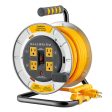 Link2Home Retractable Cord Reel with 4 Outlets 15.24 m   50 ft. This reel is the perfect solution for any space, whether in your workshop, garage, or for outdoor activities.-472679 Online Sale