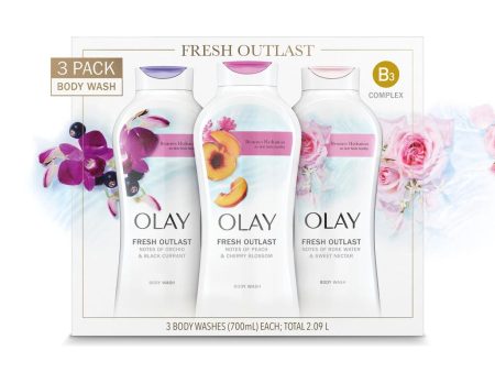 Olay Fresh Outlast Body Wash 3 Units   700 mL   23.6 oz This lower sulfate formula has 3 times more gentle cleansers than before-242564 Hot on Sale